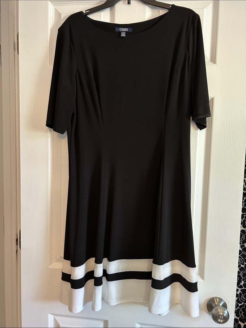 croft & barrow Black and White Midi A-Line Dress
